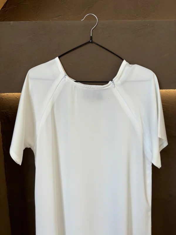 Light and airy off-white nursing inner dress offering a graceful, modest silhouette.