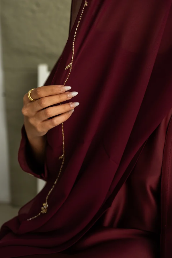 Maroon abaya dress