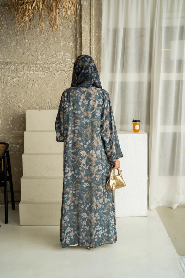 Mahra abaya teal floral