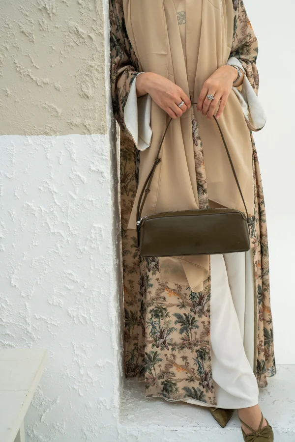 Nakhla Abaya - Butter Cream Palm Tree - Image 3