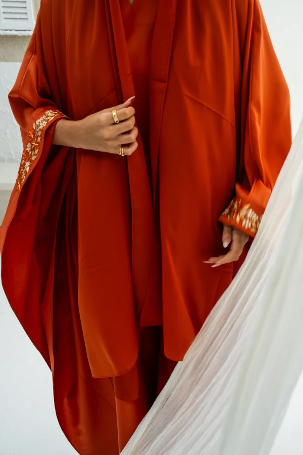 An embroidered kaftan dress sleeve